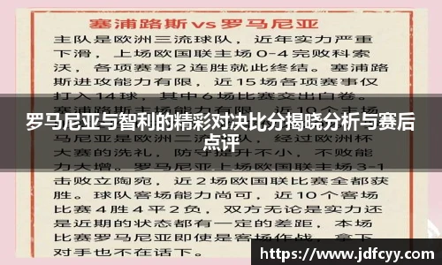 罗马尼亚与智利的精彩对决比分揭晓分析与赛后点评